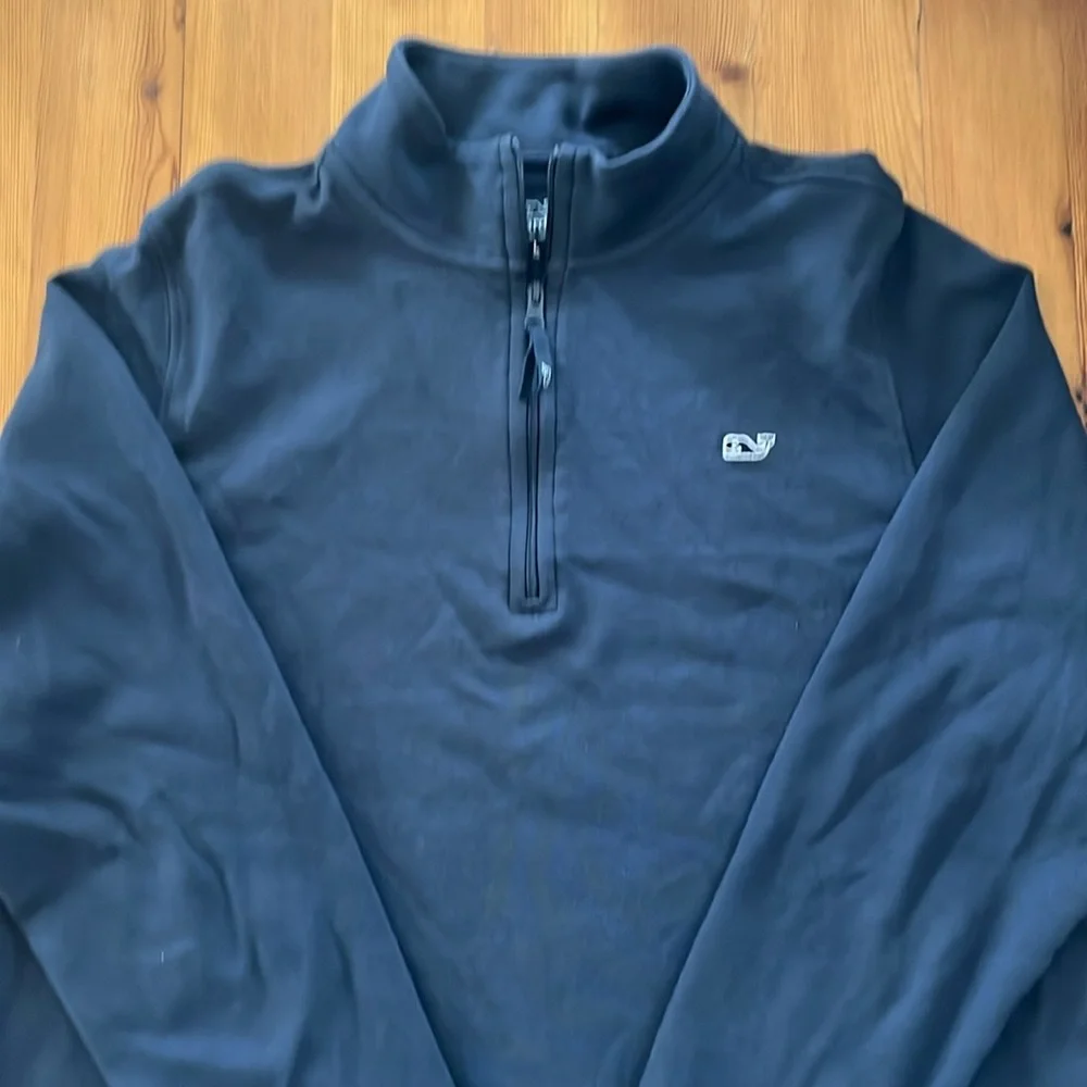 Vineyard Vines Quarter Zip Boys Knit, size L, Navy Blue - Picture 1 of 3